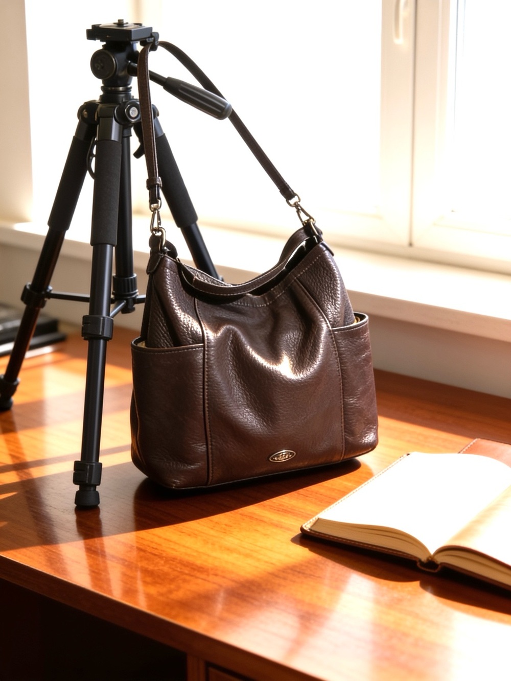 Coach Convertible Parker Brown/Grey Leather Hobo